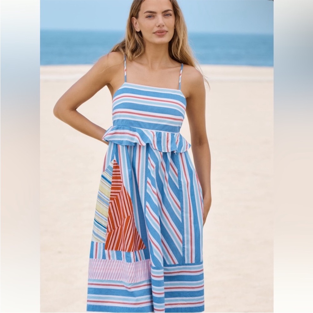 Anthropologie Celandine Sleeveless Square Neck Knee Length Dress | XS | NWT